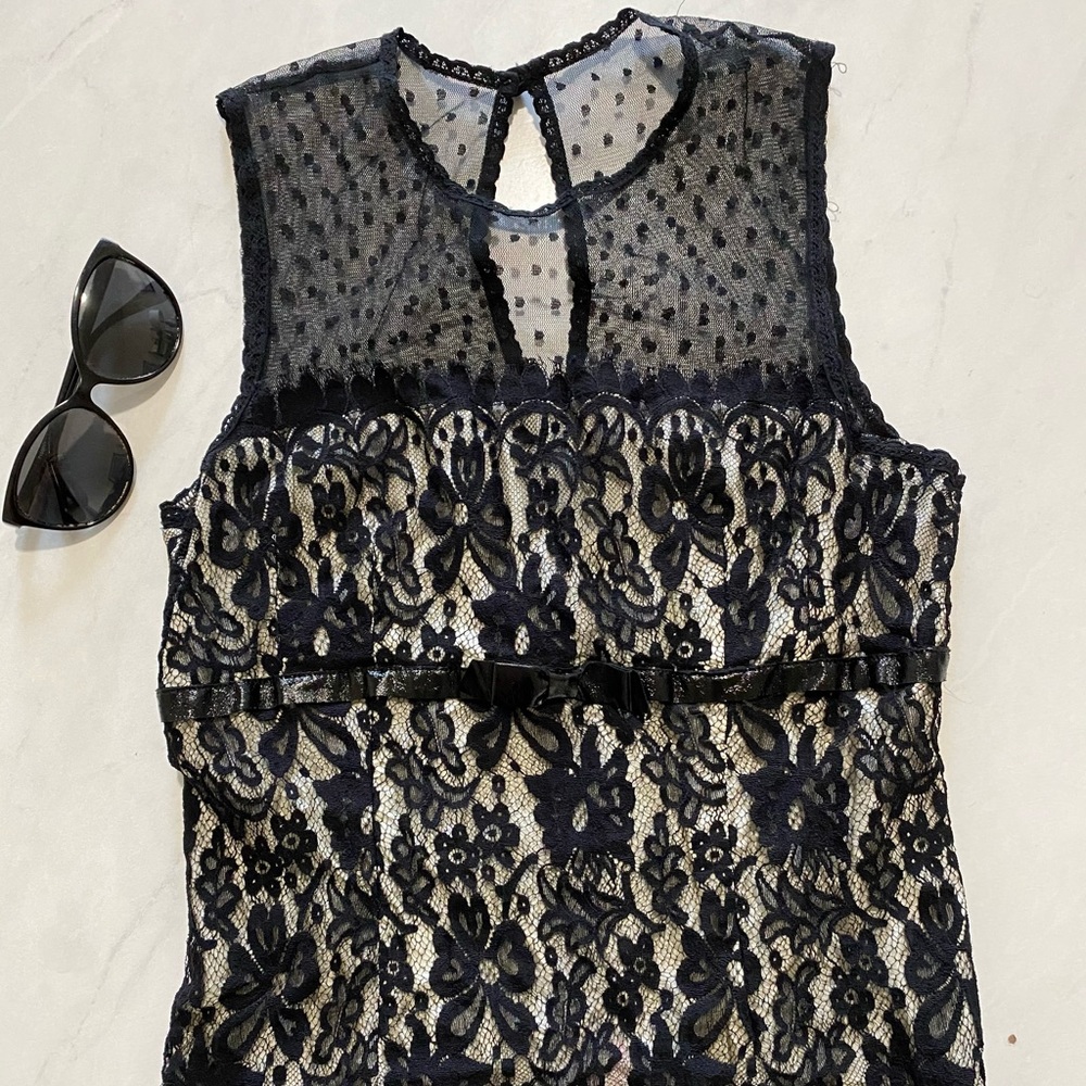 Black Lacey Top with Belt